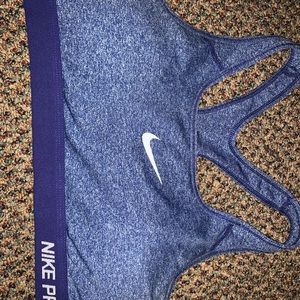 Nike Pro sports bra. Size medium. Blue